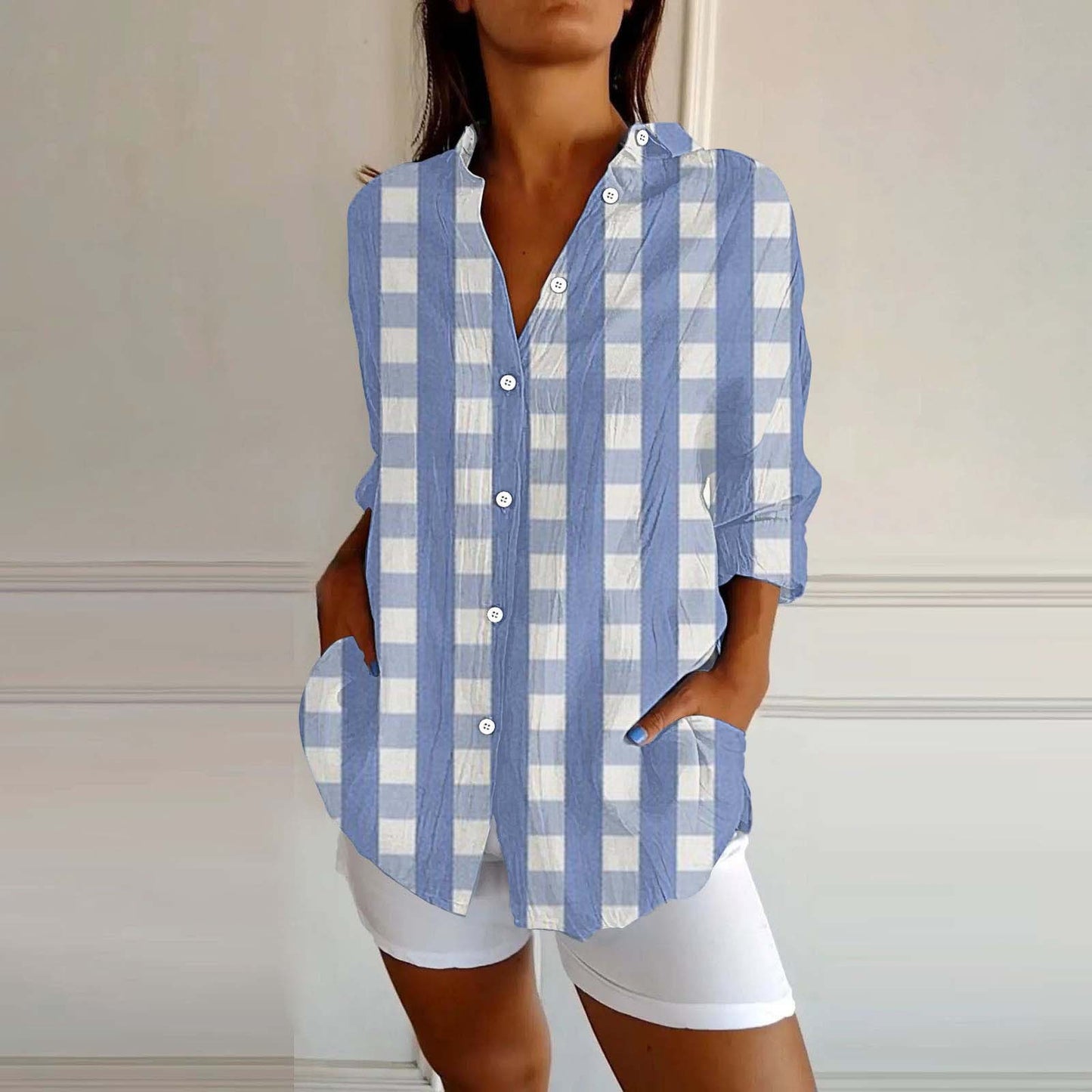Willow Breeze Plaid Print Shirt