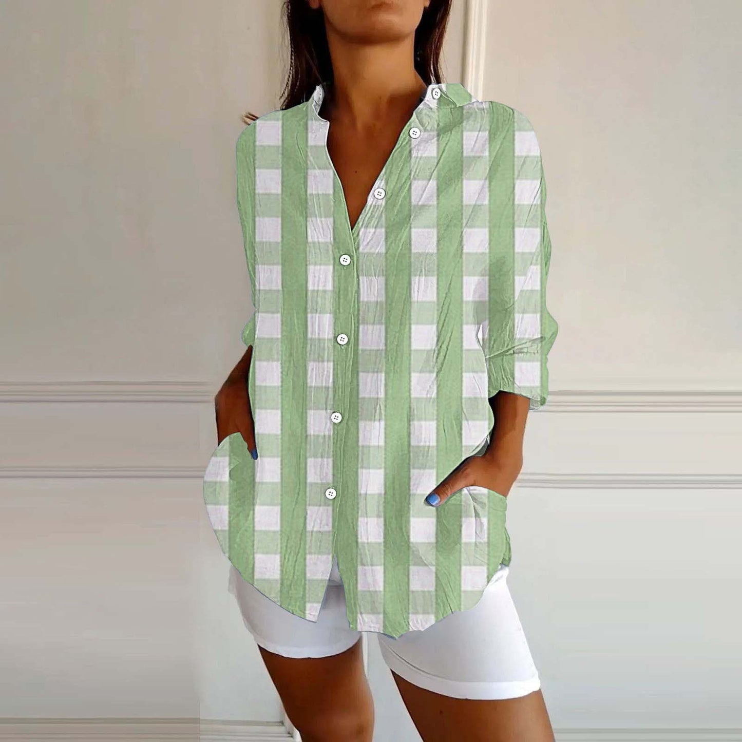 Willow Breeze Plaid Print Shirt