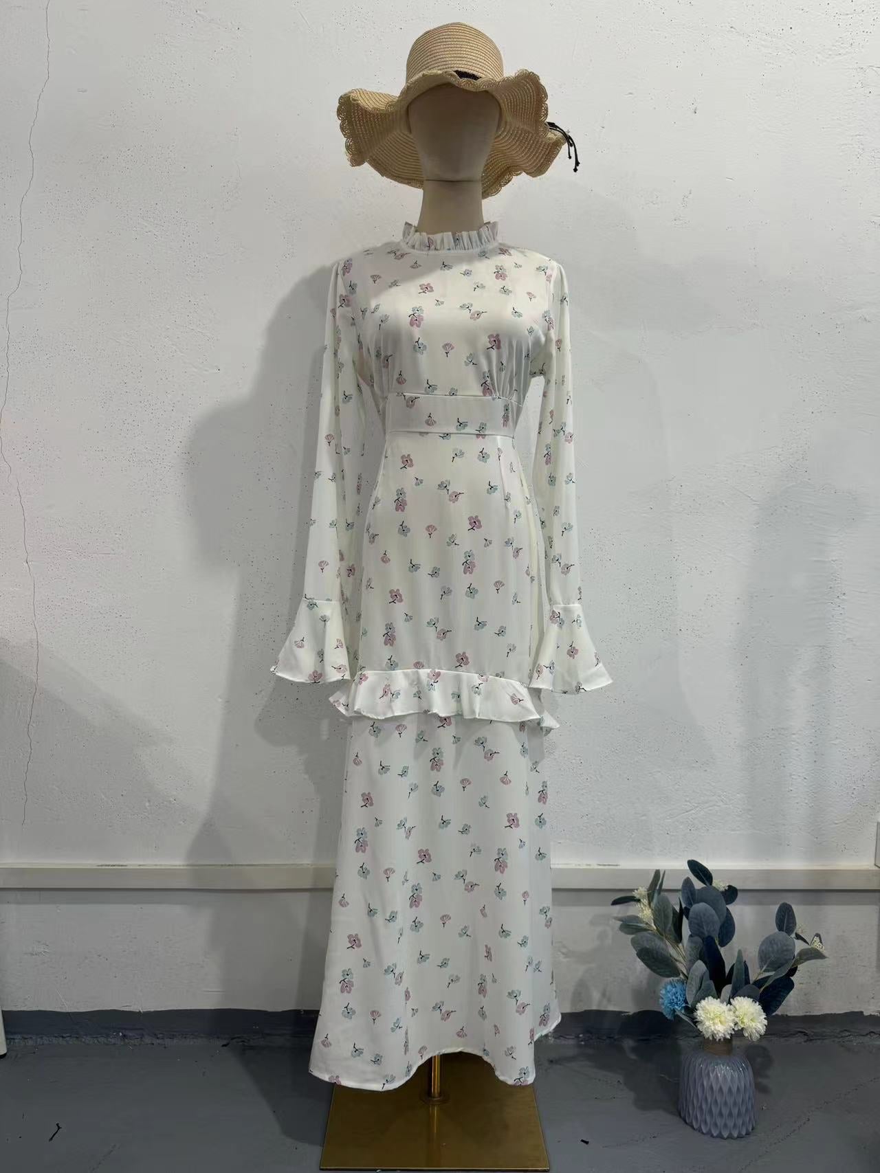 Petal Whispers Flounce Dress