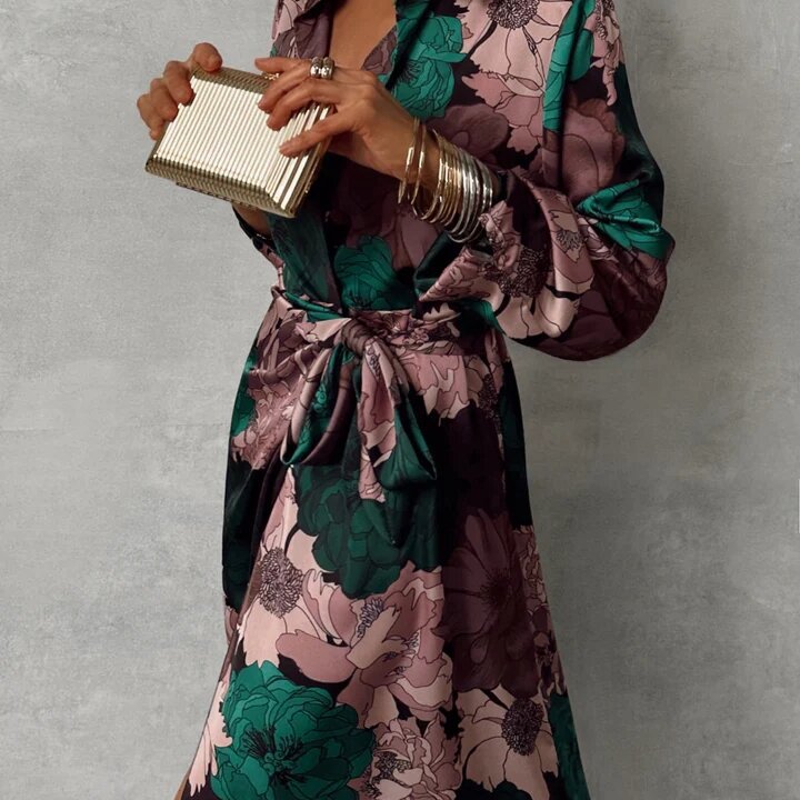 Cintra Bloom Lace-Up Maxi Dress