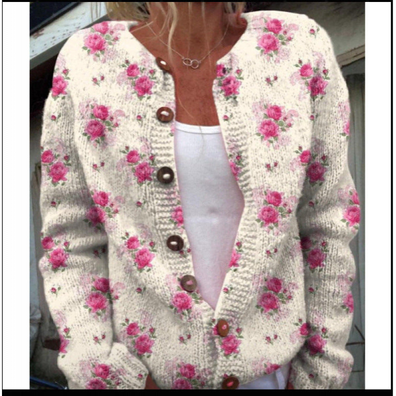 PixelAura Printed Cardigan Coat
