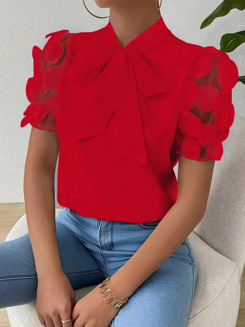 Soléa Tie-Bow Summer Blouse