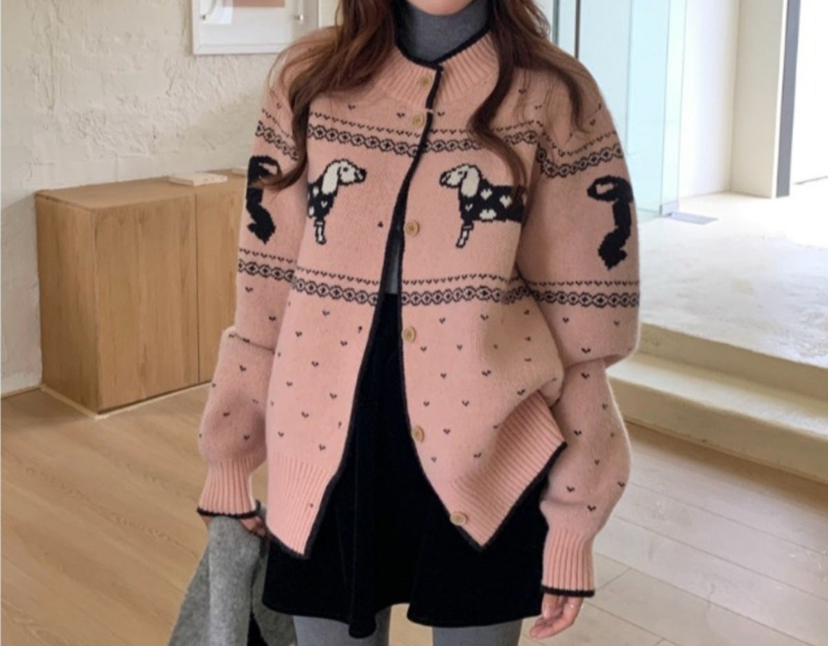 HollyPup Jacquard Knit Cardigan
