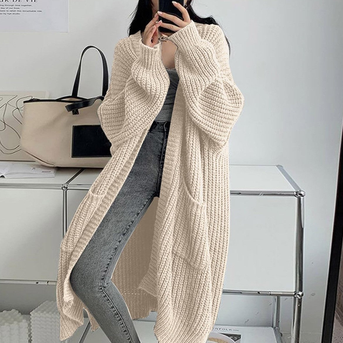 Elysian Drape Overknee Cardigan