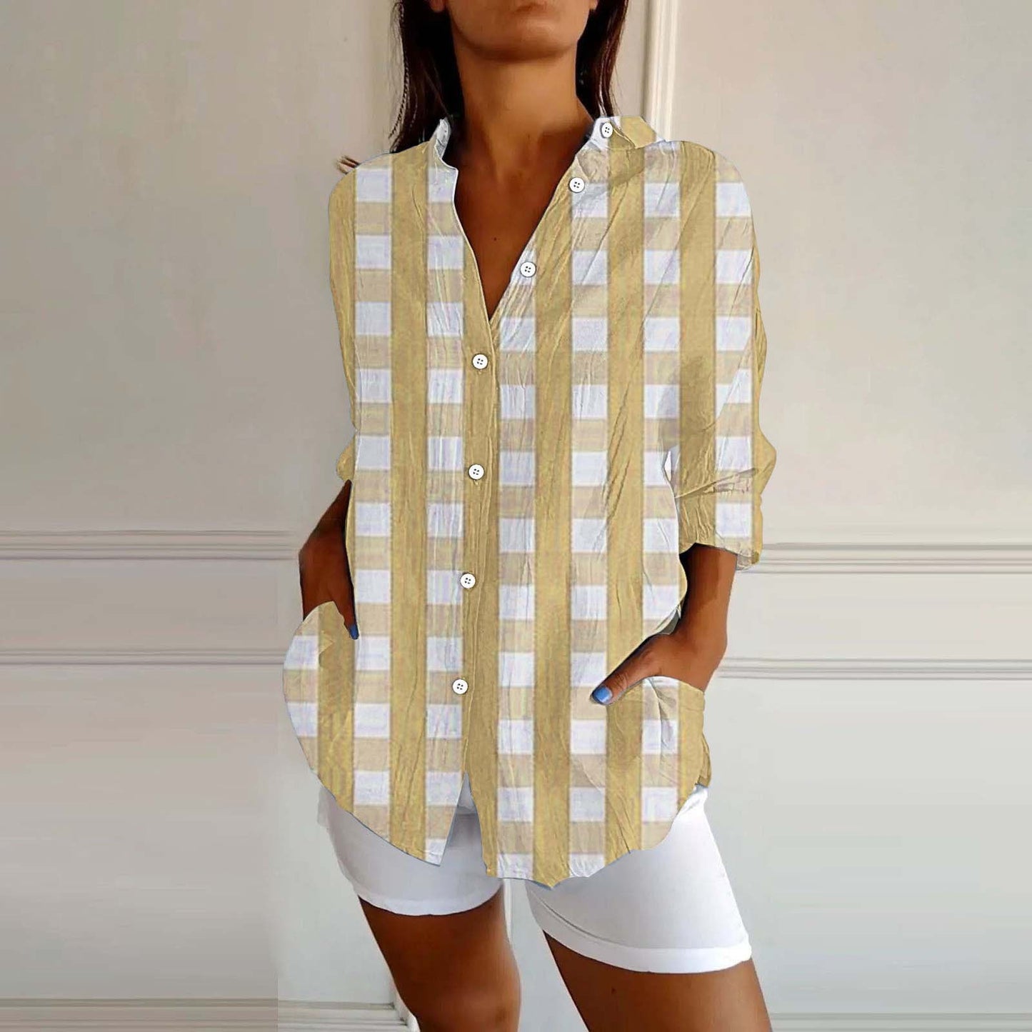 Willow Breeze Plaid Print Shirt