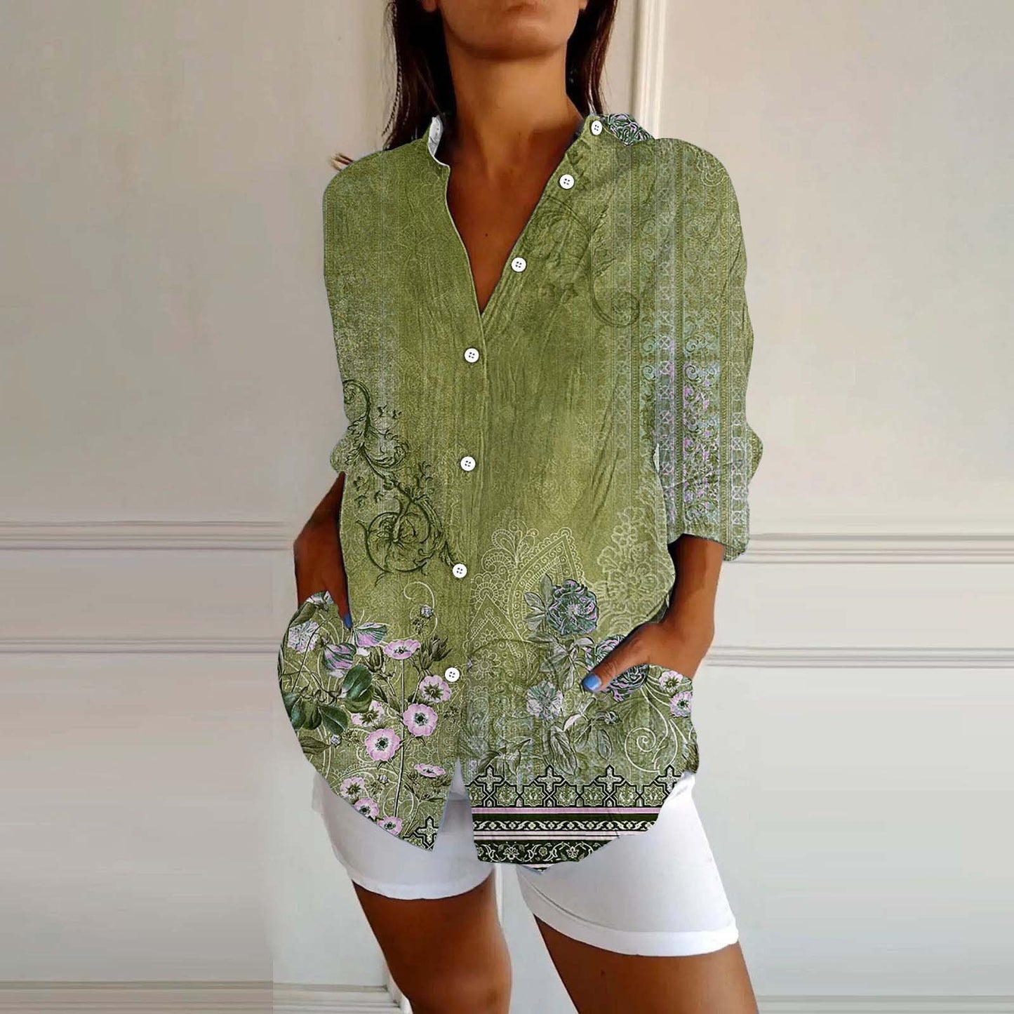 Willow Breeze Plaid Print Shirt