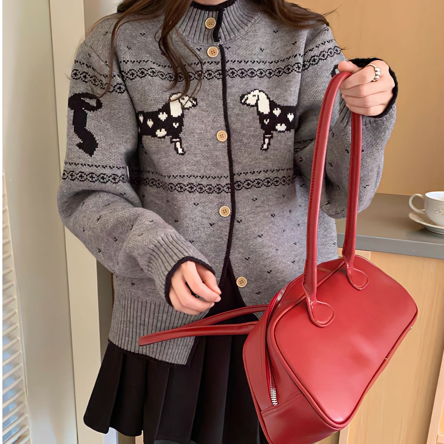 HollyPup Jacquard Knit Cardigan