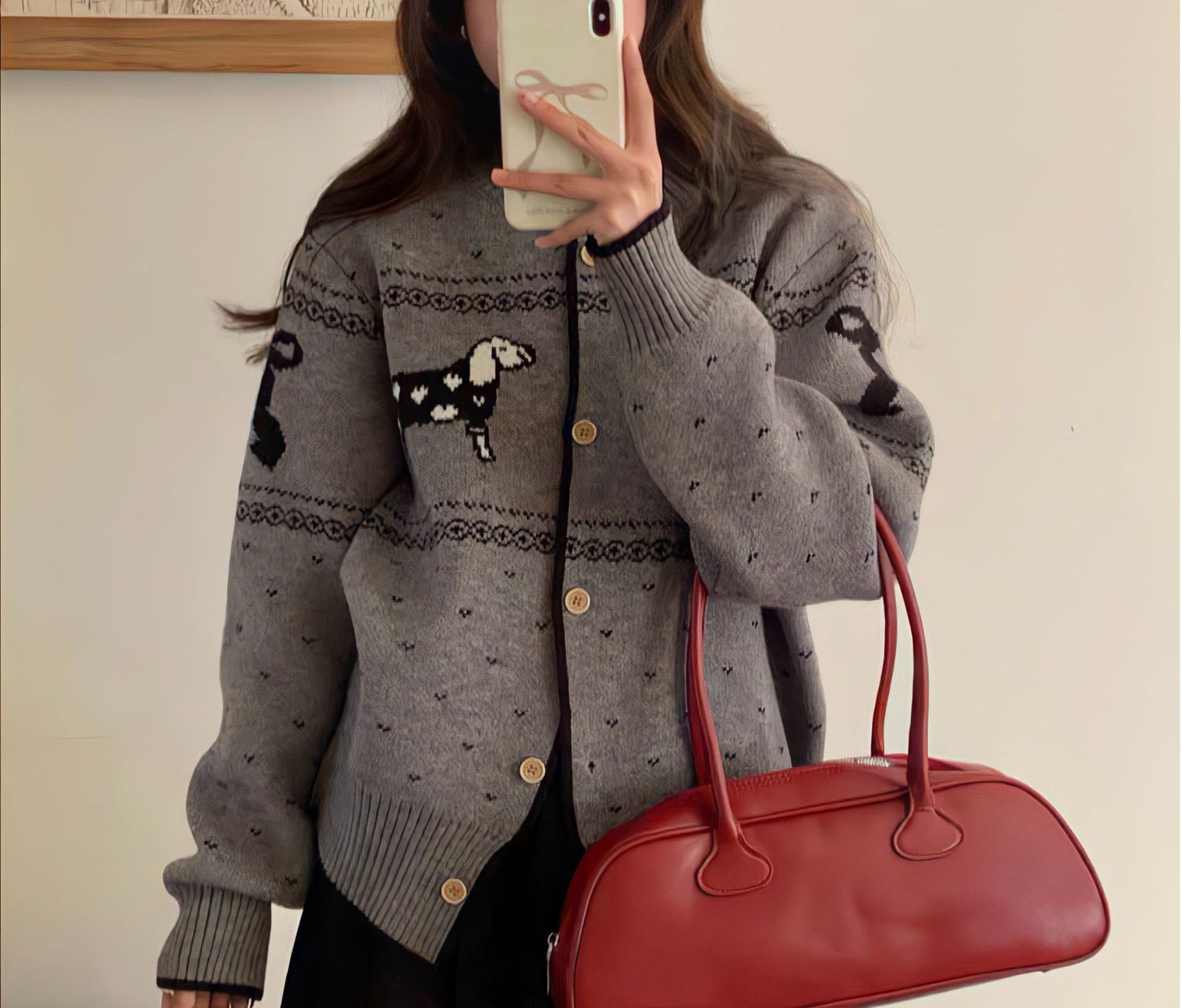 HollyPup Jacquard Knit Cardigan