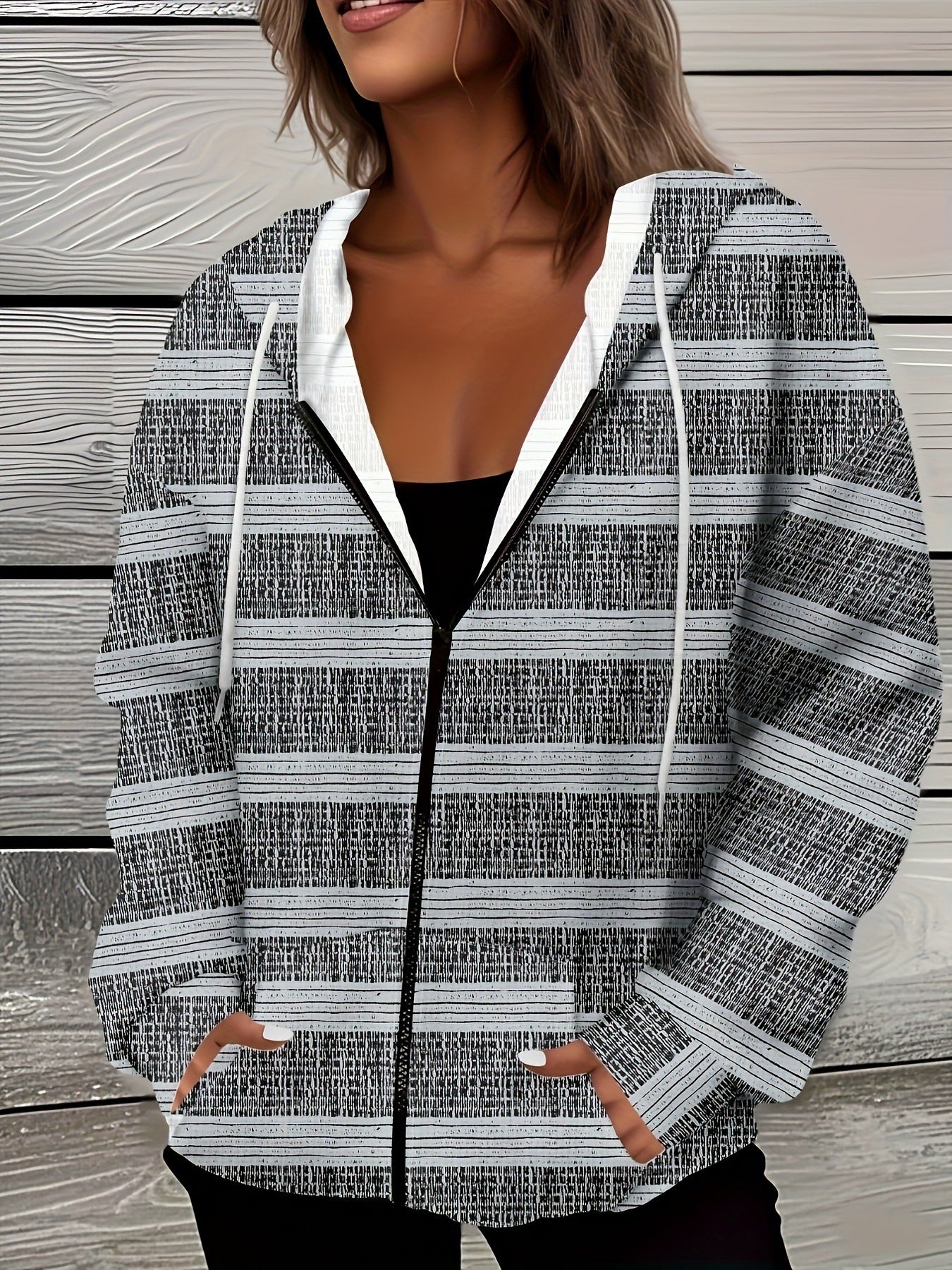 PlaidVerve™ Zipper Sweater