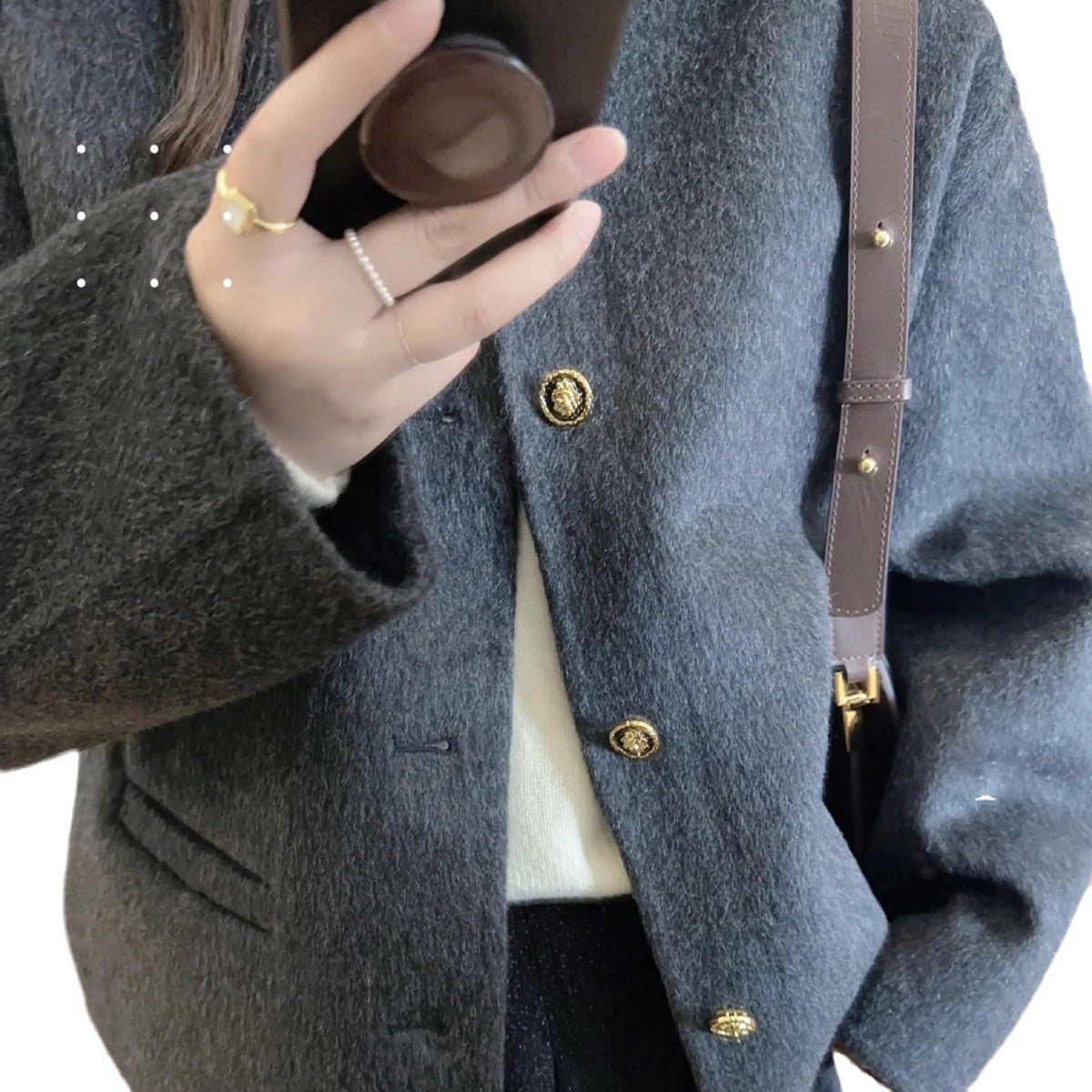 LanaMist Woolen Crop Coat