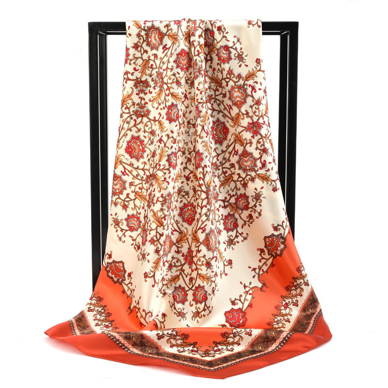 Women's Silk Scarf Satin Printed Scarf Silk-like Satin