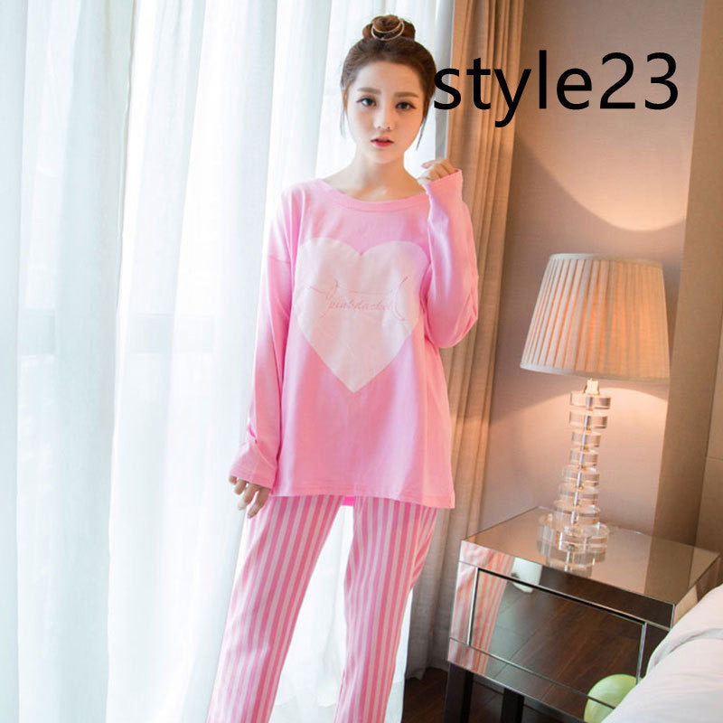 Milk Silk Cartoon Long-sleeved Trousers Ladies Home Service Suit
