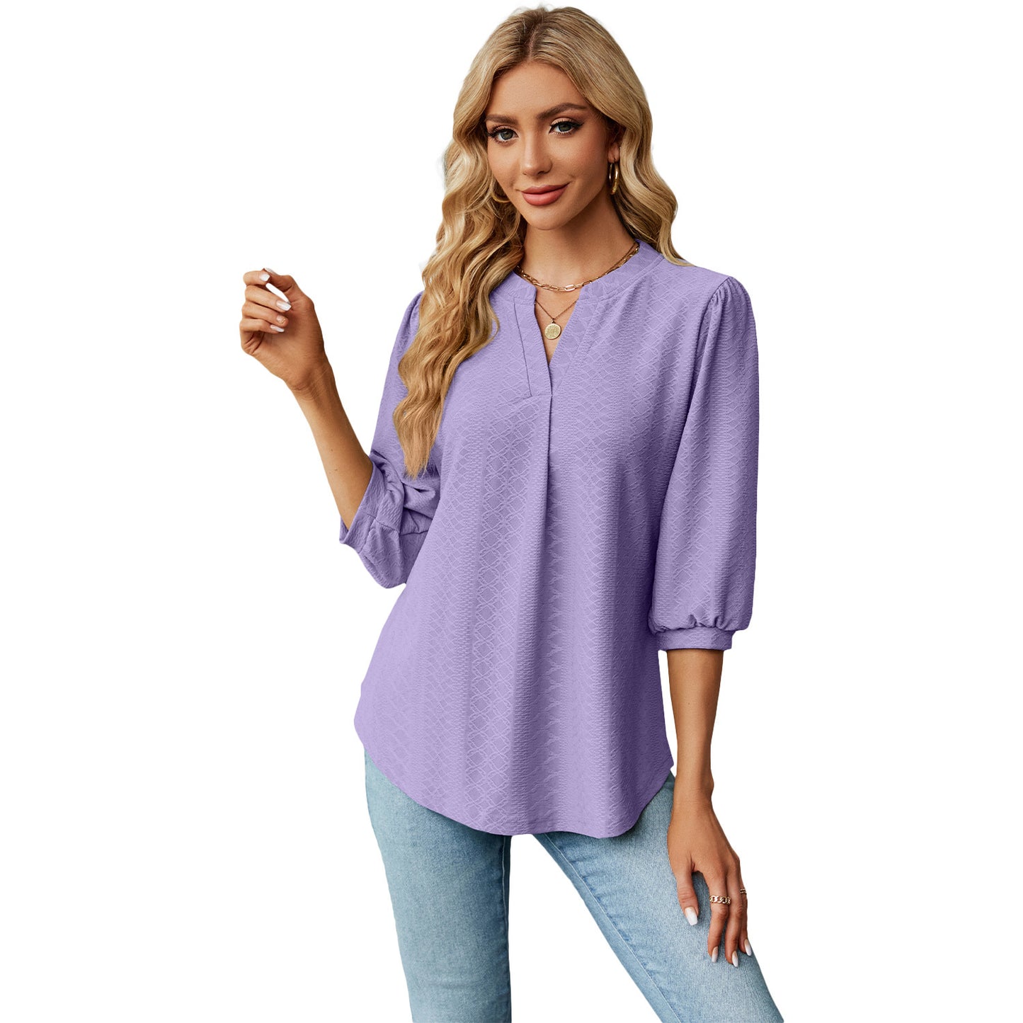 Velmira Jacquard Pleat Top