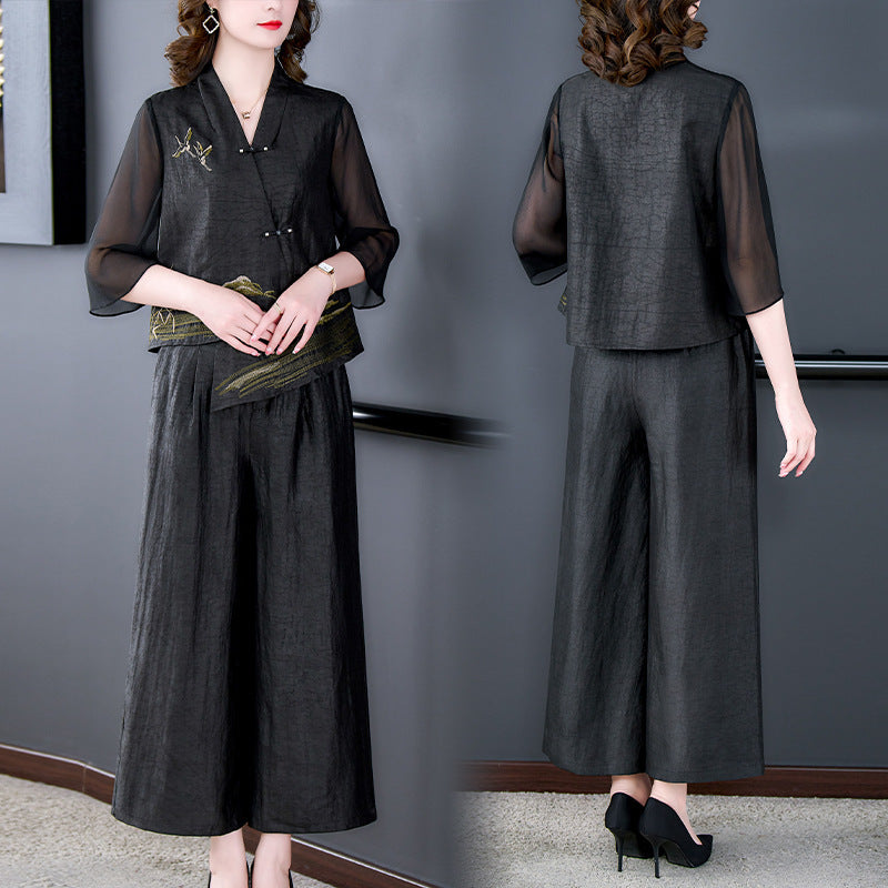 EmberMuse Embroidered Flow Set