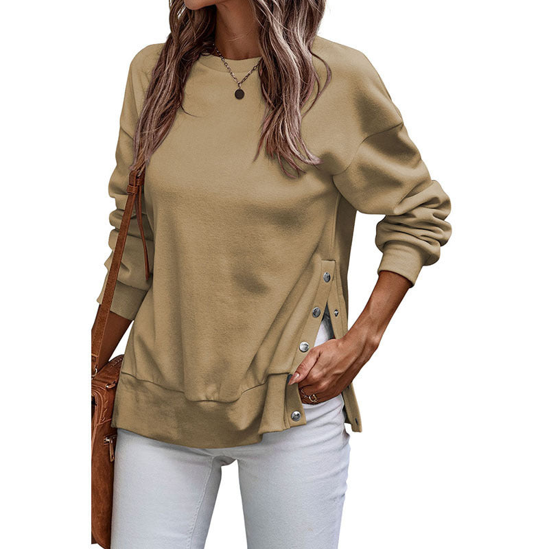 EaseLuxe Relaxed Slit Pullover