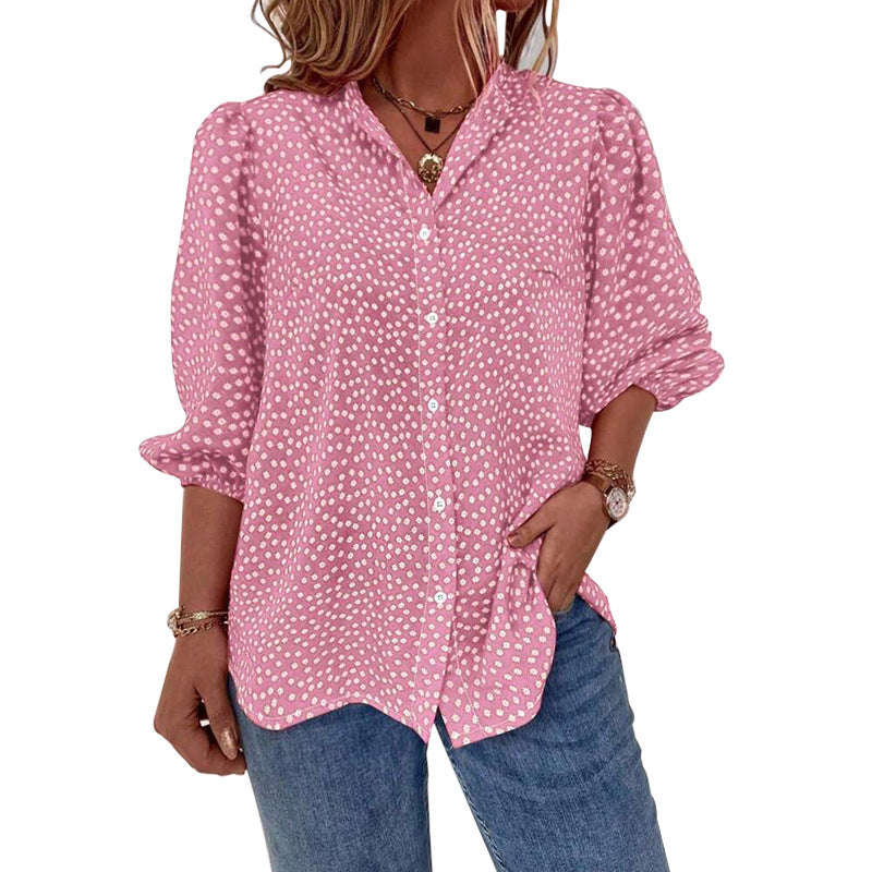 Polka Breeze Half-Sleeve Cardigan
