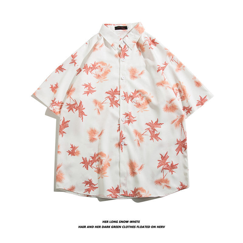 Hawaiian Ice Silk Short Sleeve Shirt Men
