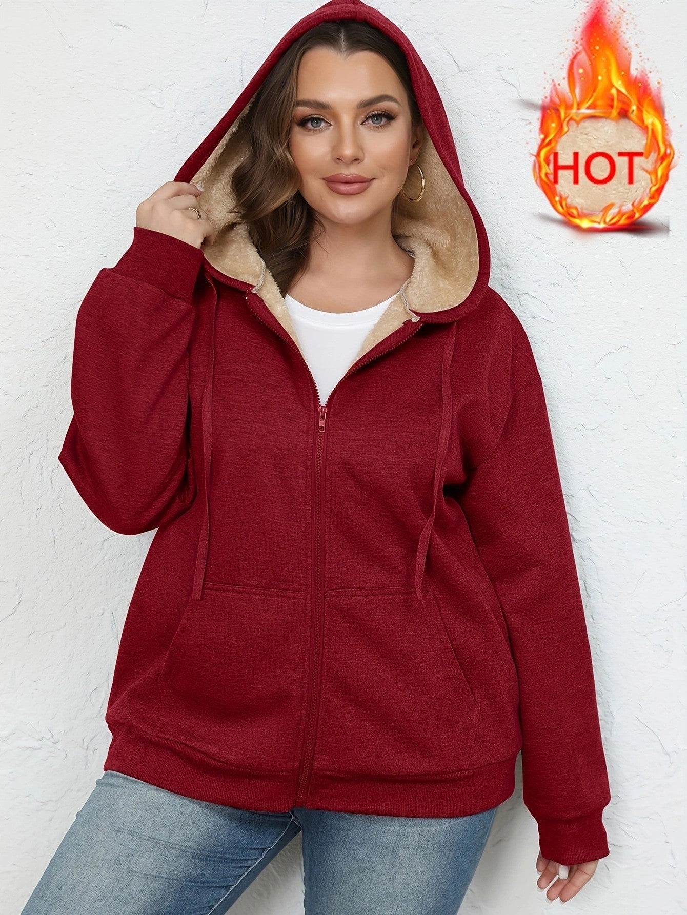 PlushEase Zipper Hoodie Coat