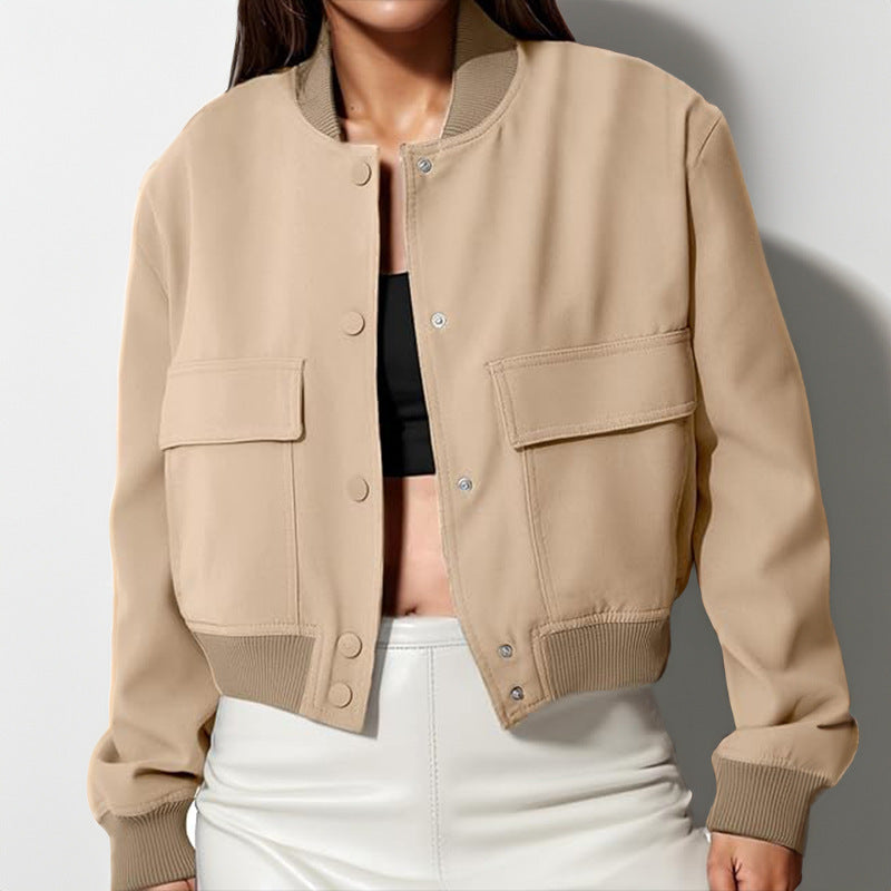 UrbanEase Stand-Collar Pocket Coat
