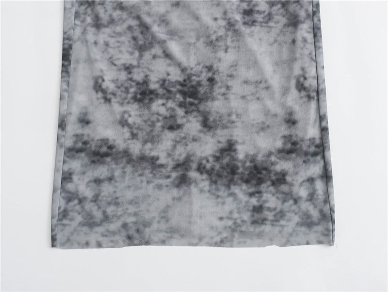 European And American Style Silk Net Printed Dress