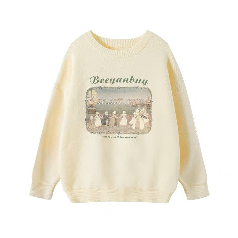 VintageEase Printed Pullover