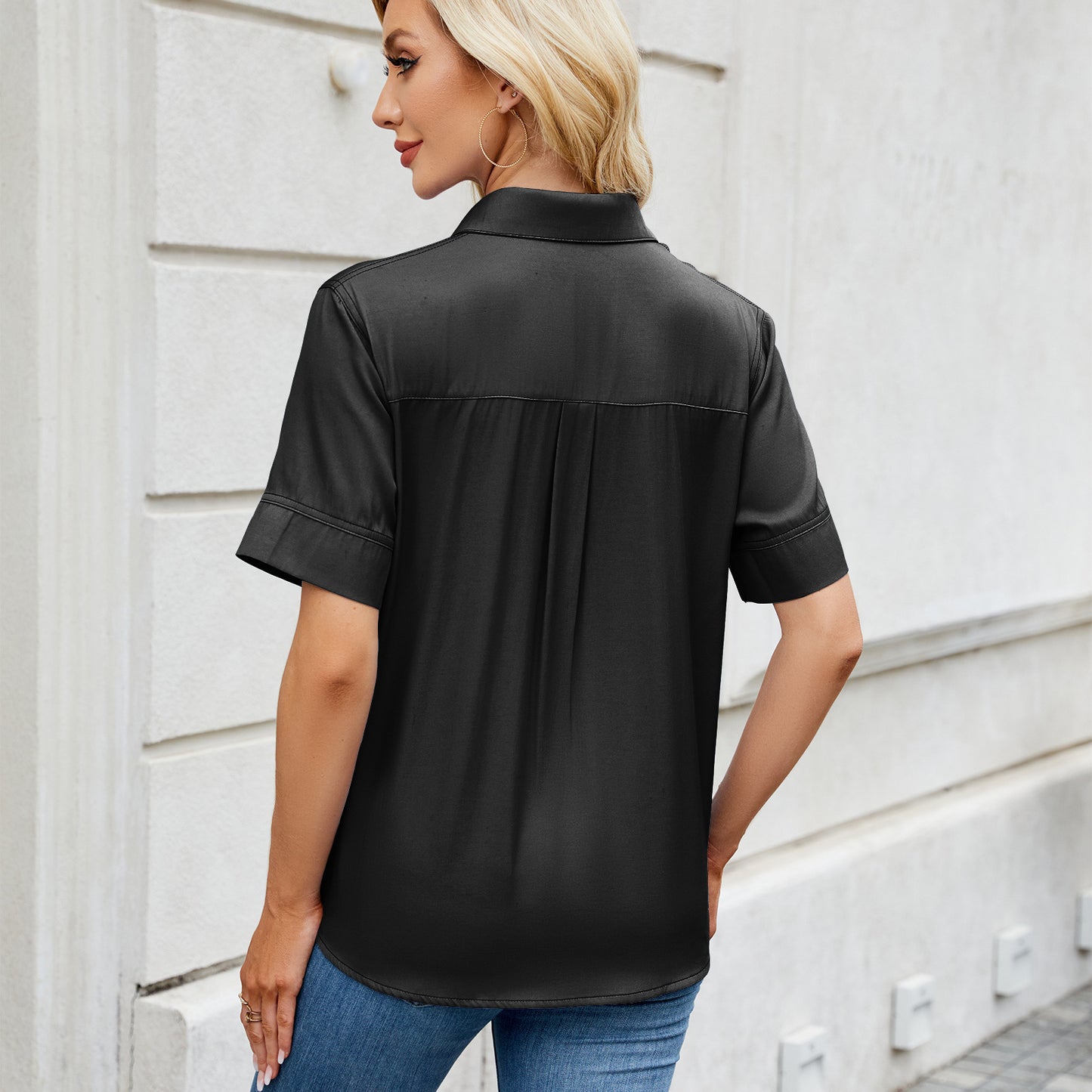 IndigoEase Faux Denim Shirt