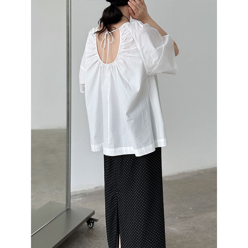 Seoul Whisper Pleated Backless Top