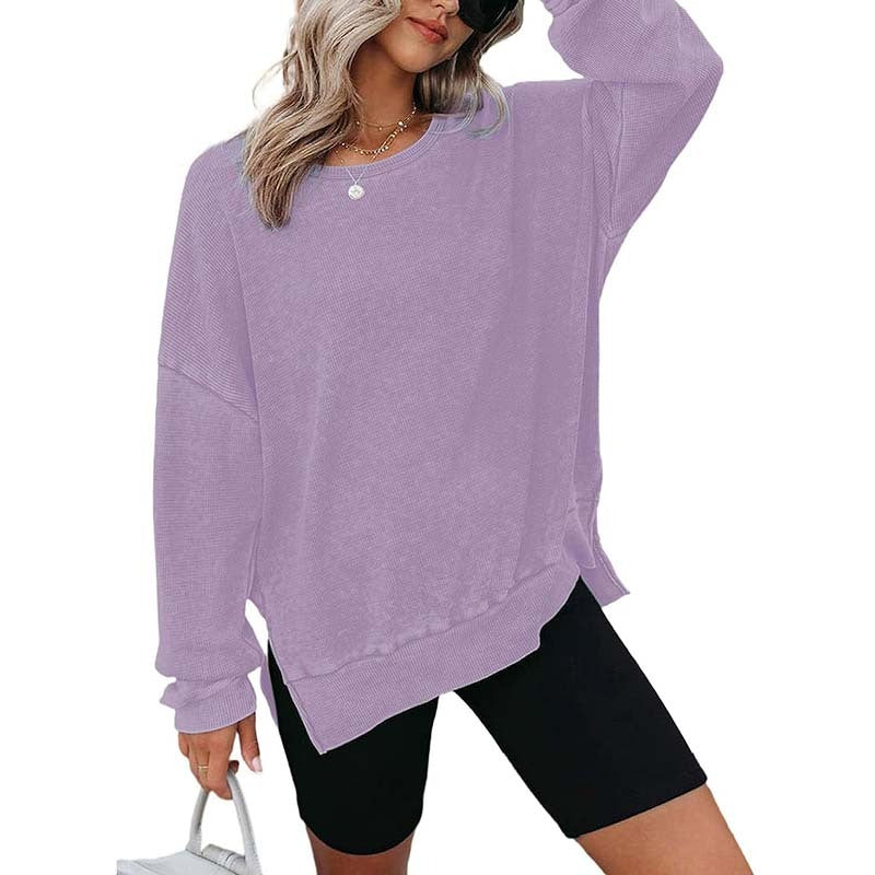 WaffleEase Side-Slit Pullover