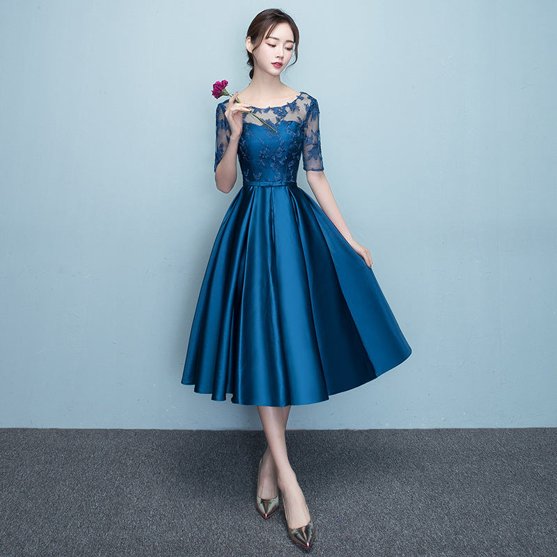 Azure Grace – Western Elegance Midi Gown
