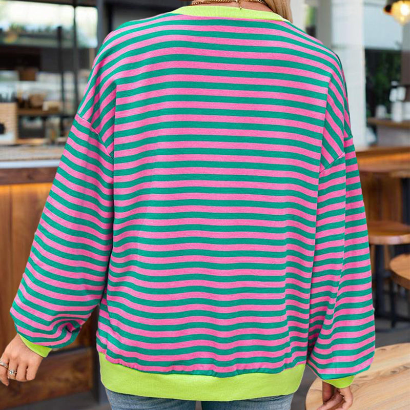 StripeEase Knit Sweatshirt