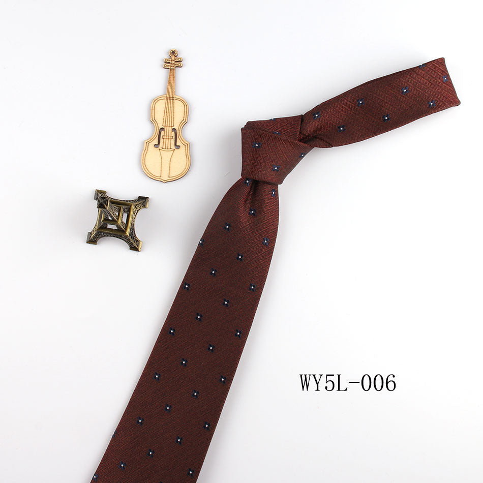 Business Clothing Tie Factory Wholesale Men's Trendy Striped Jacquard Polyester Silk Tie Work Workplace Amazon