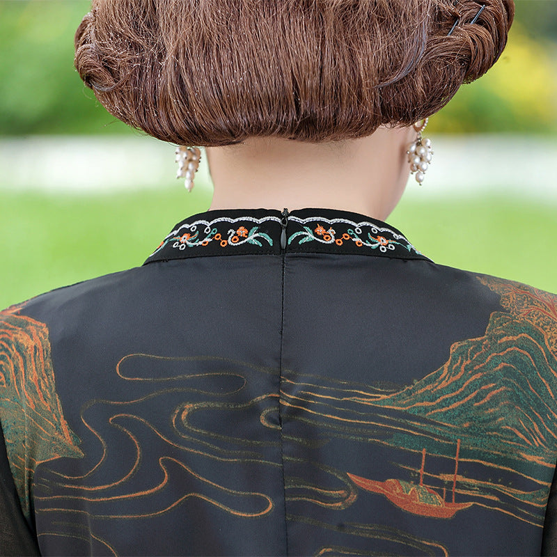 High-end Cheongsam Improved Silk Dress