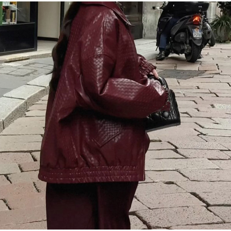 Vintage Edge Leather Zip Coat