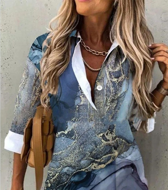 Florévana Print Collar Shirt