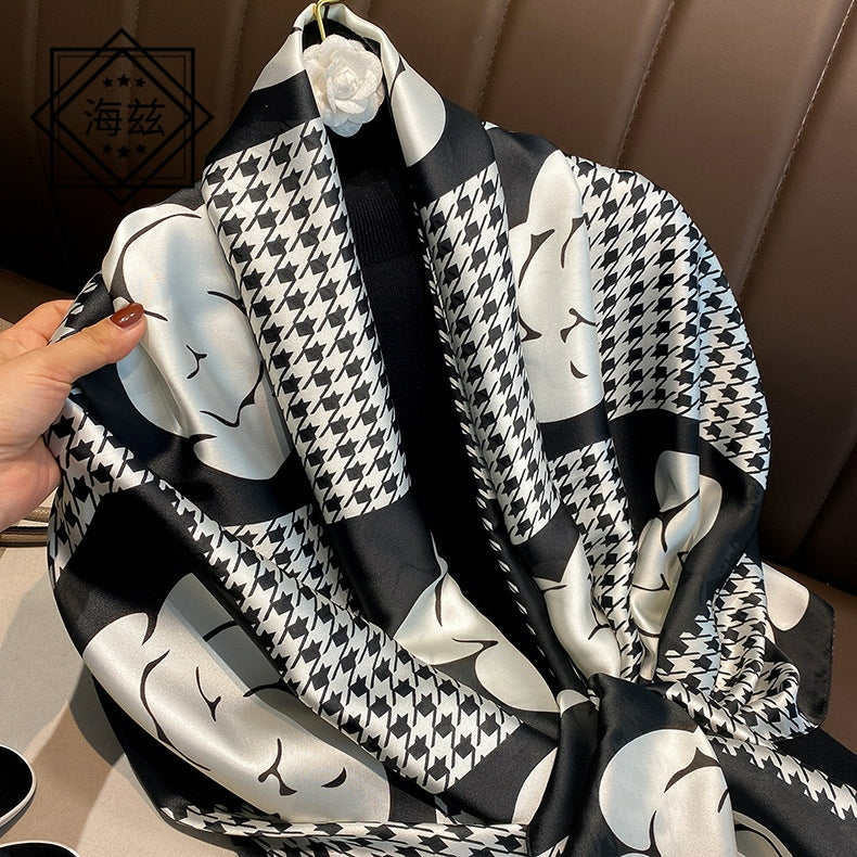 Summer Silk Women's Thin Section Fashion Lengthened Scarf Shawl