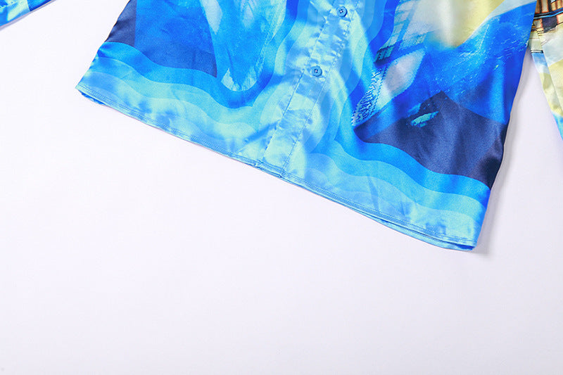 Silk Fashion Street Shoot 3D Digital Printing Shirt