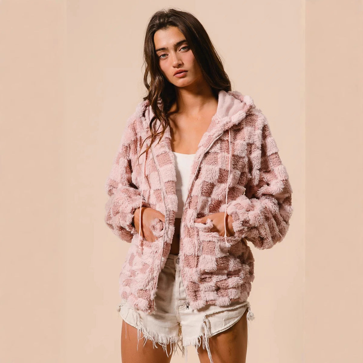 CozyPlaid Zip Hoodie