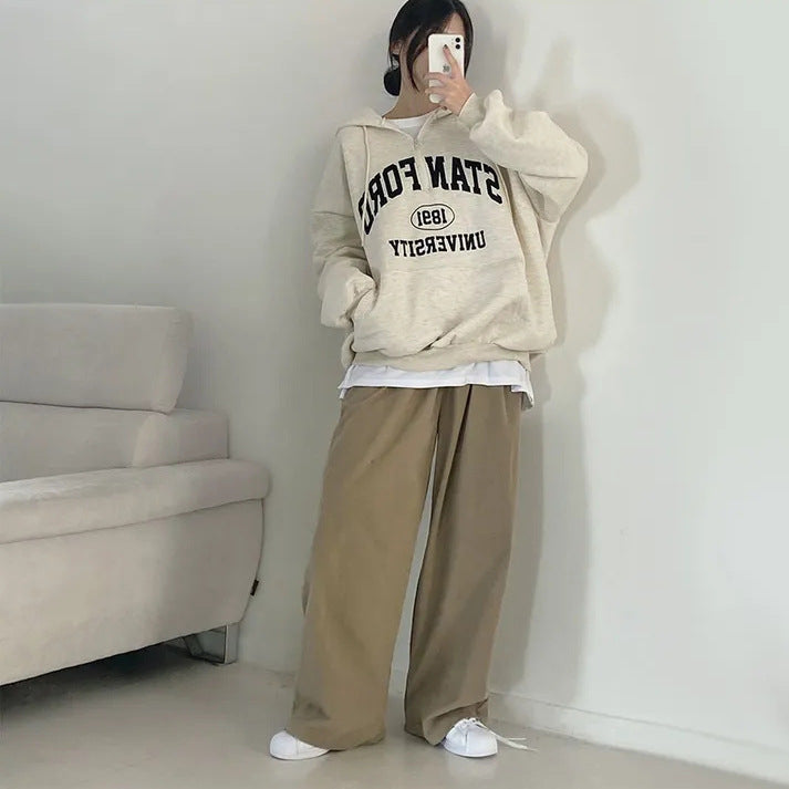 LetterEase Fleece Zip Sweater