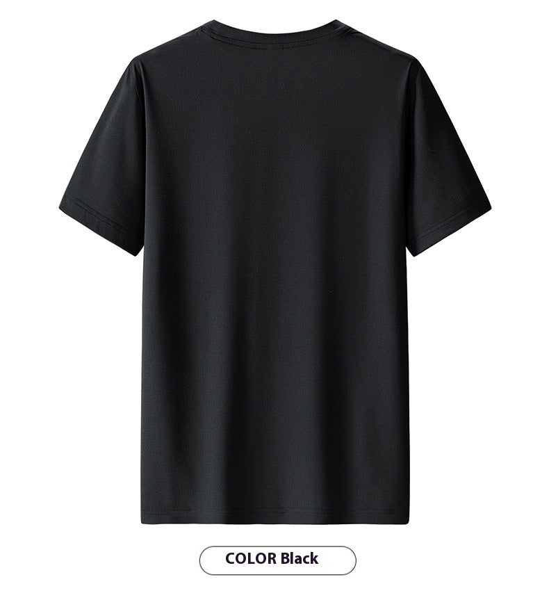 Summer Printed Ice Silk Short Sleeve T-shirt