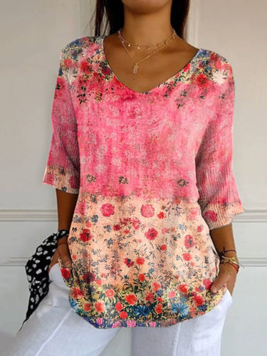 Eurora Bloom V-Neck Top