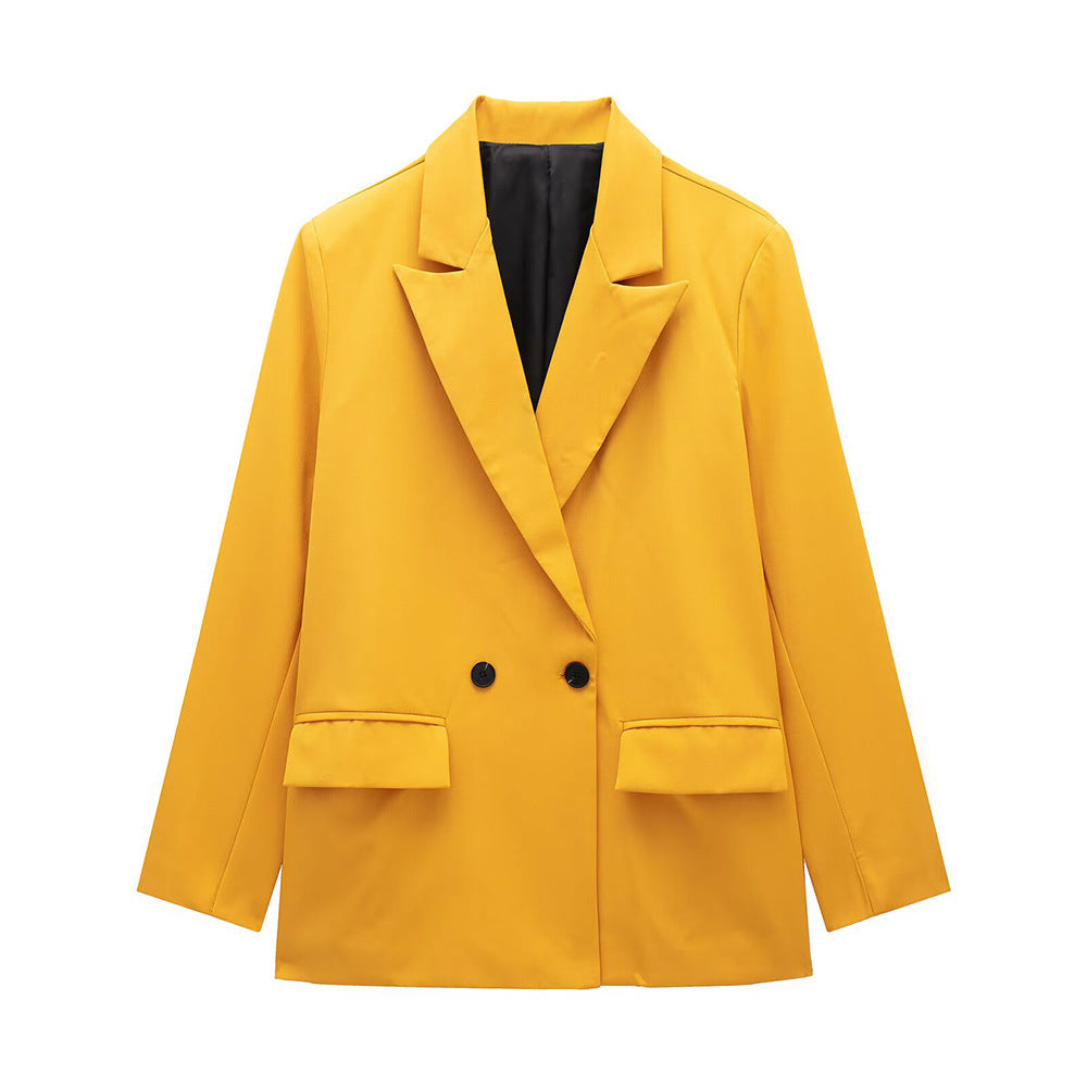 VividEase Double-Breasted Commuter Jacket