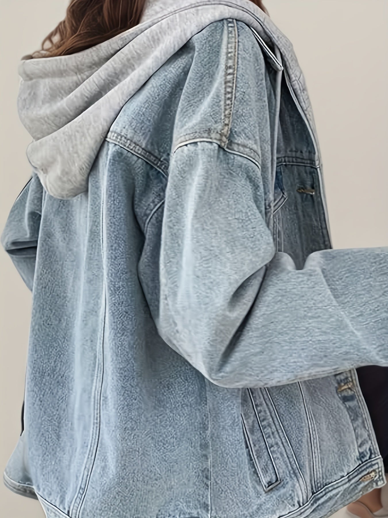 RetroLoom Oversized Hooded Denim Jacket