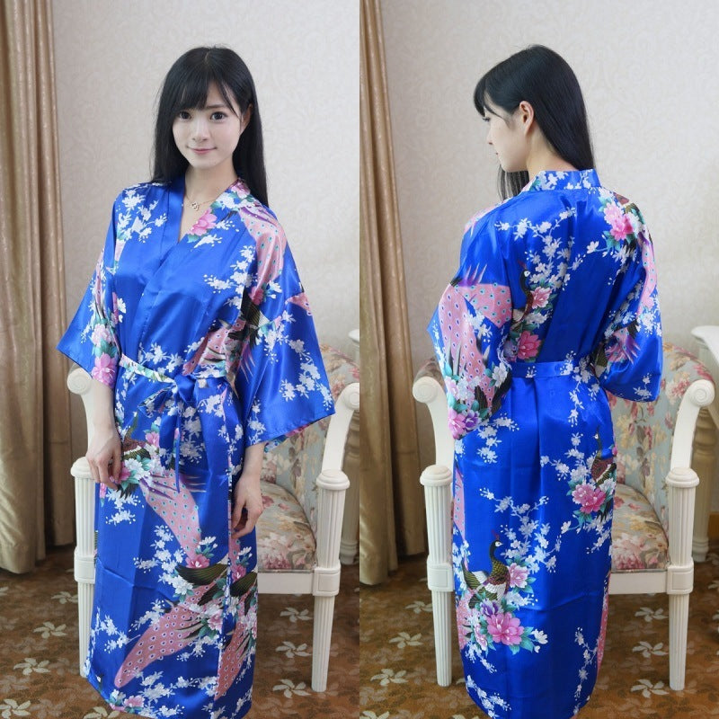 Fashion Sexy Simulation Silk Ladies Nightgown