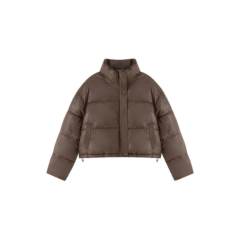 FrostEdge PU Leather Cotton Coat