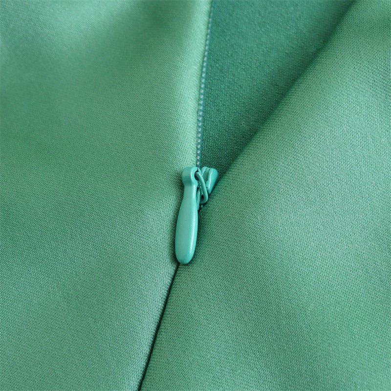 Women's Fashion Casual Silk Satin Sling Dress