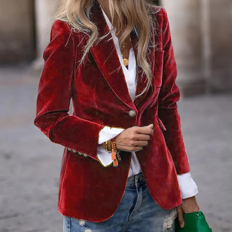 Veloura Gold Velvet Blazer
