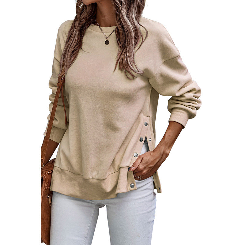 EaseLuxe Relaxed Slit Pullover
