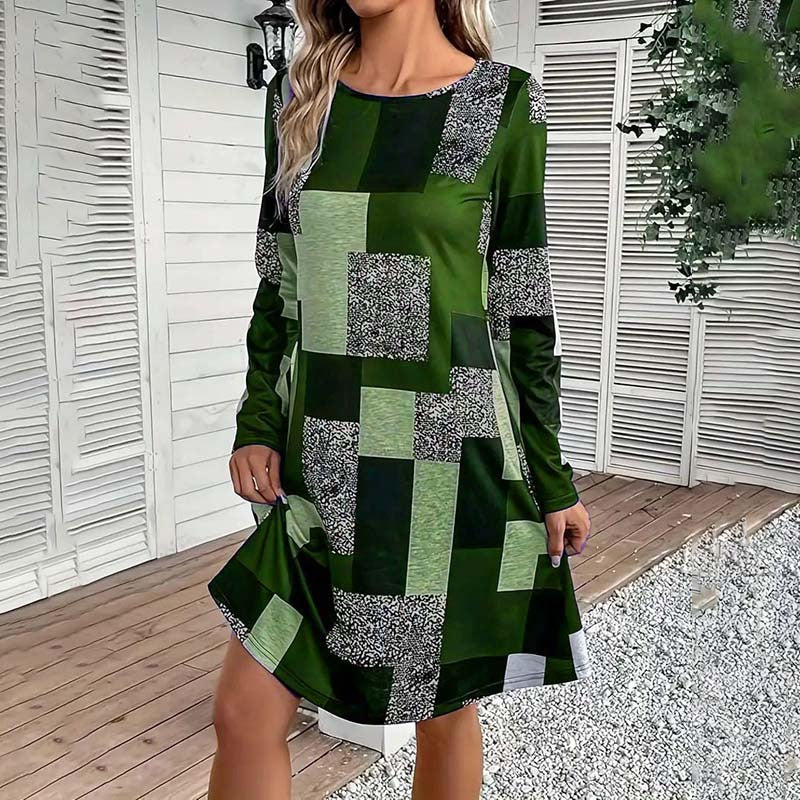 Veridia Print Long Sleeve Dress