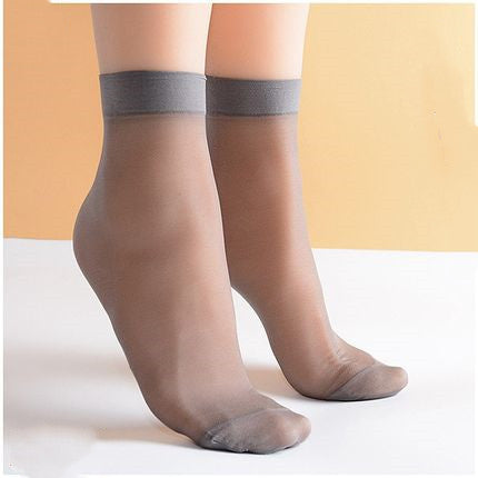 Transparent Non-shedding Silk Anti-hook Core-spun Silk Short Silk Socks