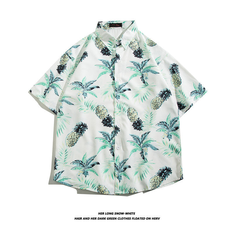 Hawaiian Ice Silk Short Sleeve Shirt Men